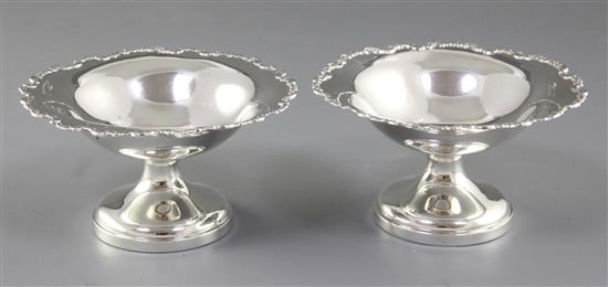 A pair of George V silver bon bon dishes,